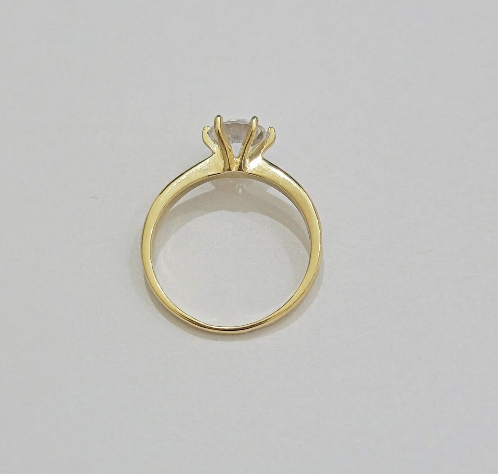 10k Yellow Gold Ring Ladies Solitaire Engagement Wedding Band REAL Women SZ 7 - Reva Jeweler