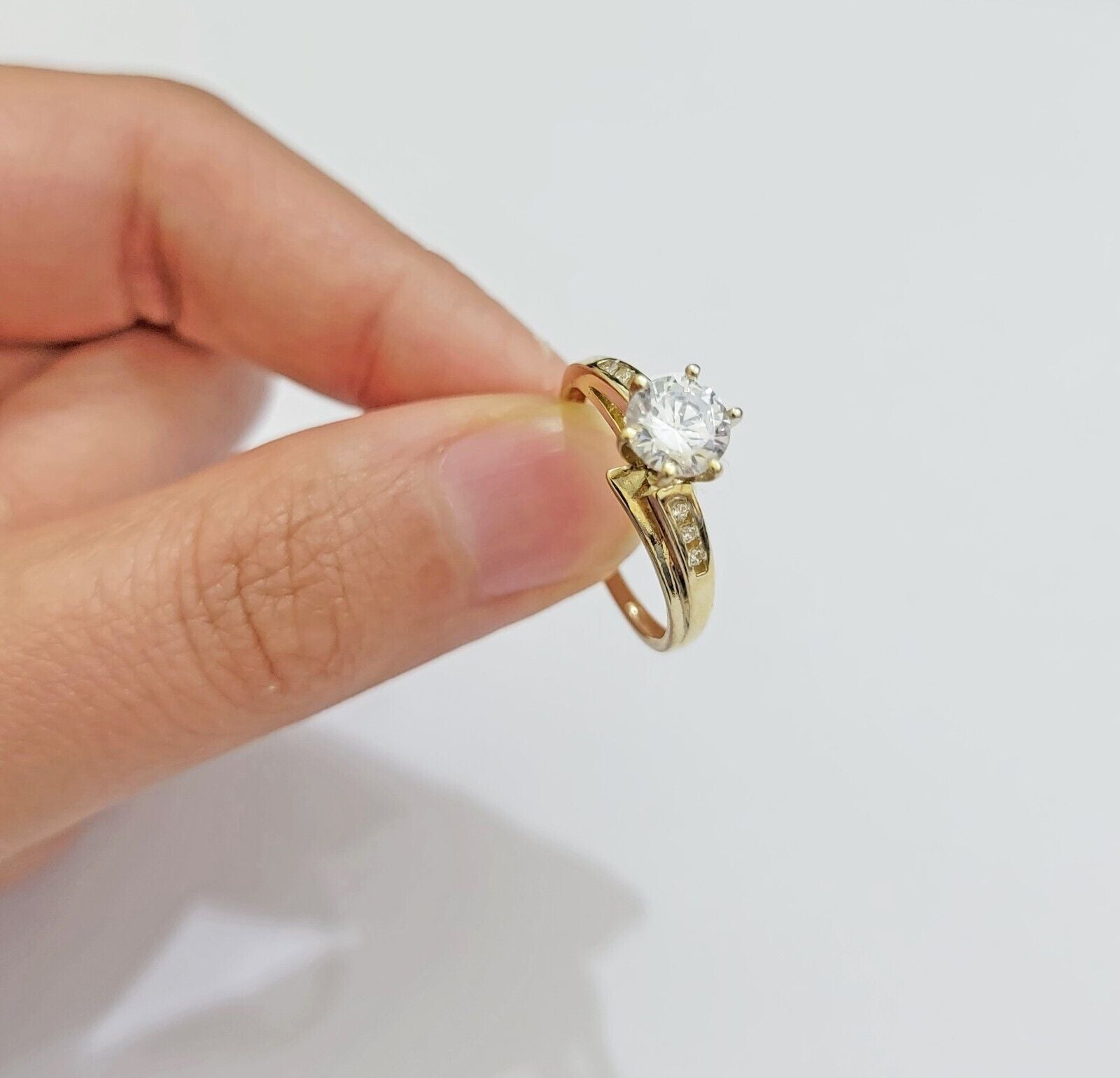 10k Yellow Gold Ring Ladies Wedding Band Real 10kt Solitaire Engagement Women - Reva Jeweler