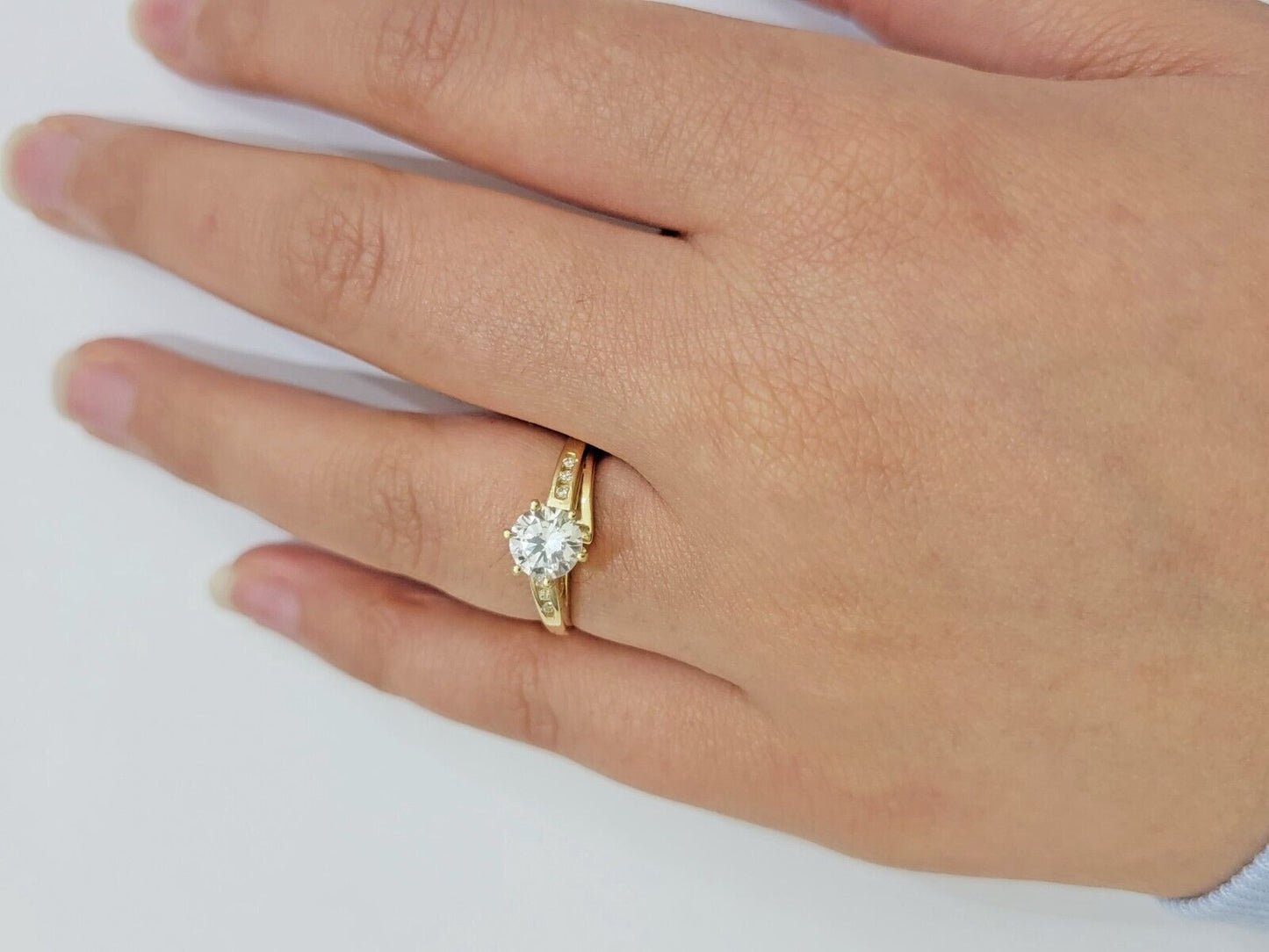 10k Yellow Gold Ring Ladies Wedding Band Real 10kt Solitaire Engagement Women - Reva Jeweler