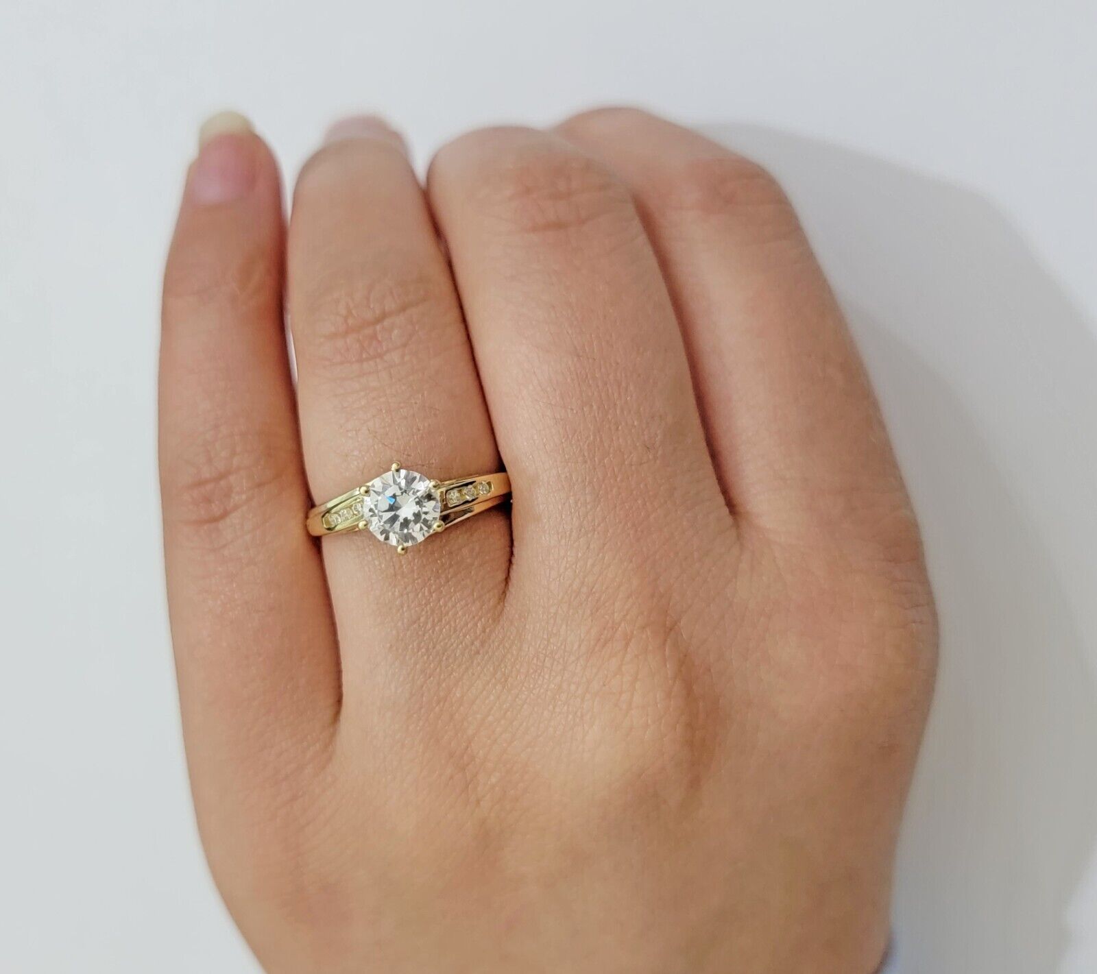 10k Yellow Gold Ring Ladies Wedding Band Real 10kt Solitaire Engagement Women - Reva Jeweler