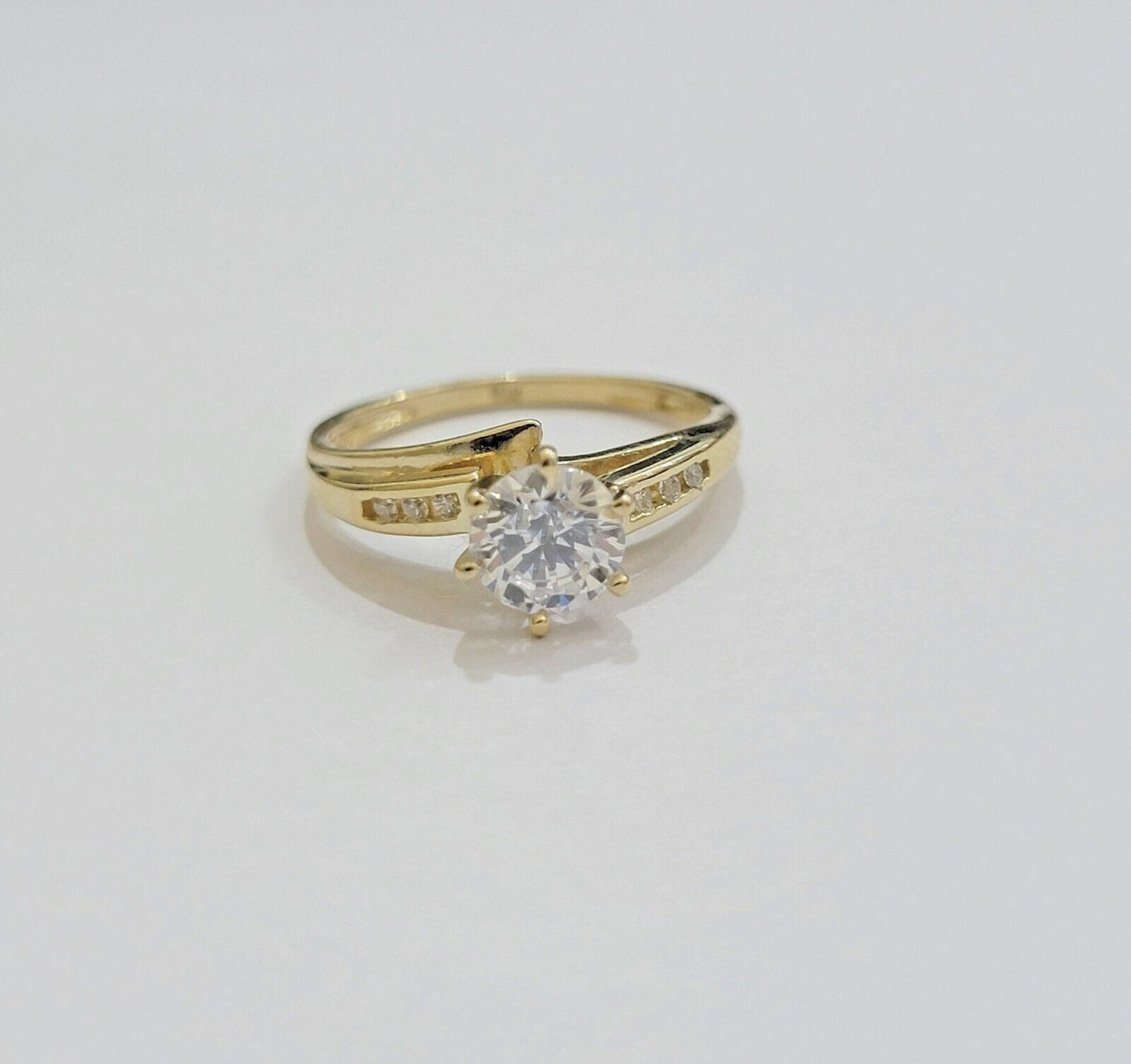 10k Yellow Gold Ring Ladies Wedding Band Real 10kt Solitaire Engagement Women - Reva Jeweler