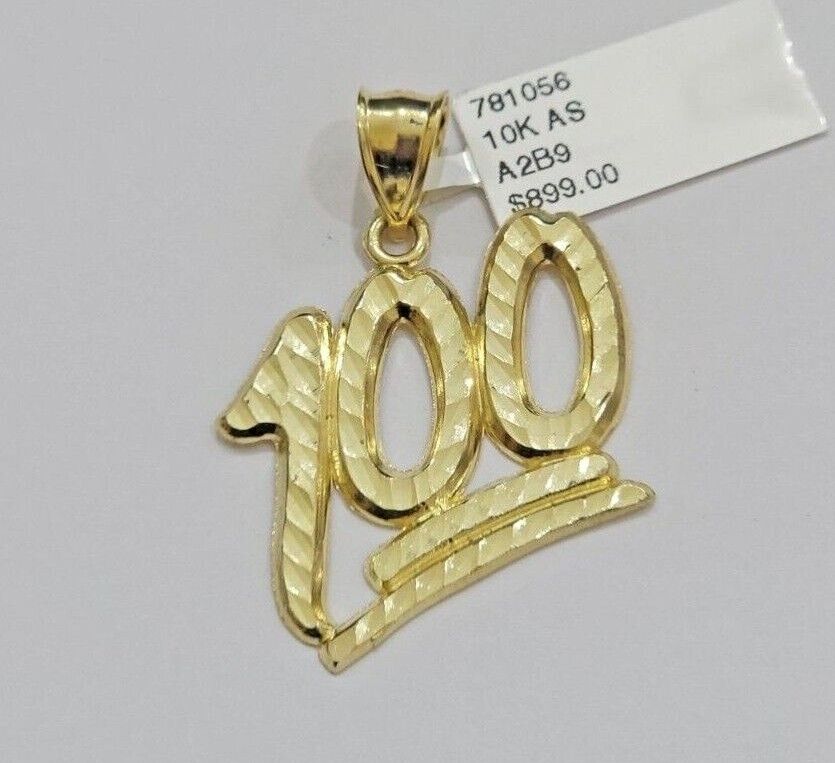 10k Yellow Gold Rope Chain 100 Charm Pendant Set 18" - 28 Inch 3mm Necklace REAL - Reva Jeweler