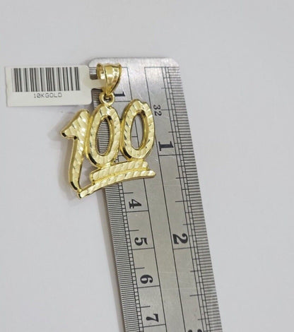 10k Yellow Gold Rope Chain 100 Charm Pendant Set 22 Inch 3mm Necklace REAL SALE - Reva Jeweler