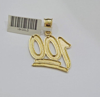 10k Yellow Gold Rope Chain 100 Charm Pendant Set 22 Inch 3mm Necklace REAL SALE - Reva Jeweler