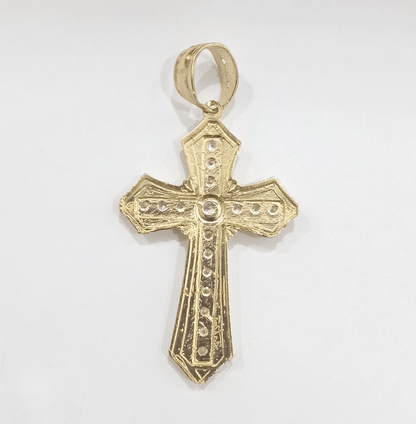 10k Yellow Gold Rope Chain 26" 5mm Necklace Cross Charm Pendant Set REAL 10k Men - Reva Jeweler