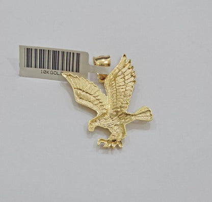 10k Yellow Gold Rope Chain Eagle Charm Pendant Set 18" - 28 Inch 3mm Necklace REAL - Reva Jeweler