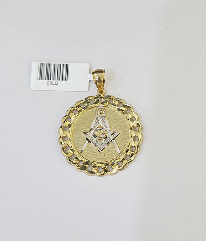 10k Yellow Gold Rope Chain Masonic Charm Set 4mm 18" - 26"Inch Necklace - GoldenlinQ