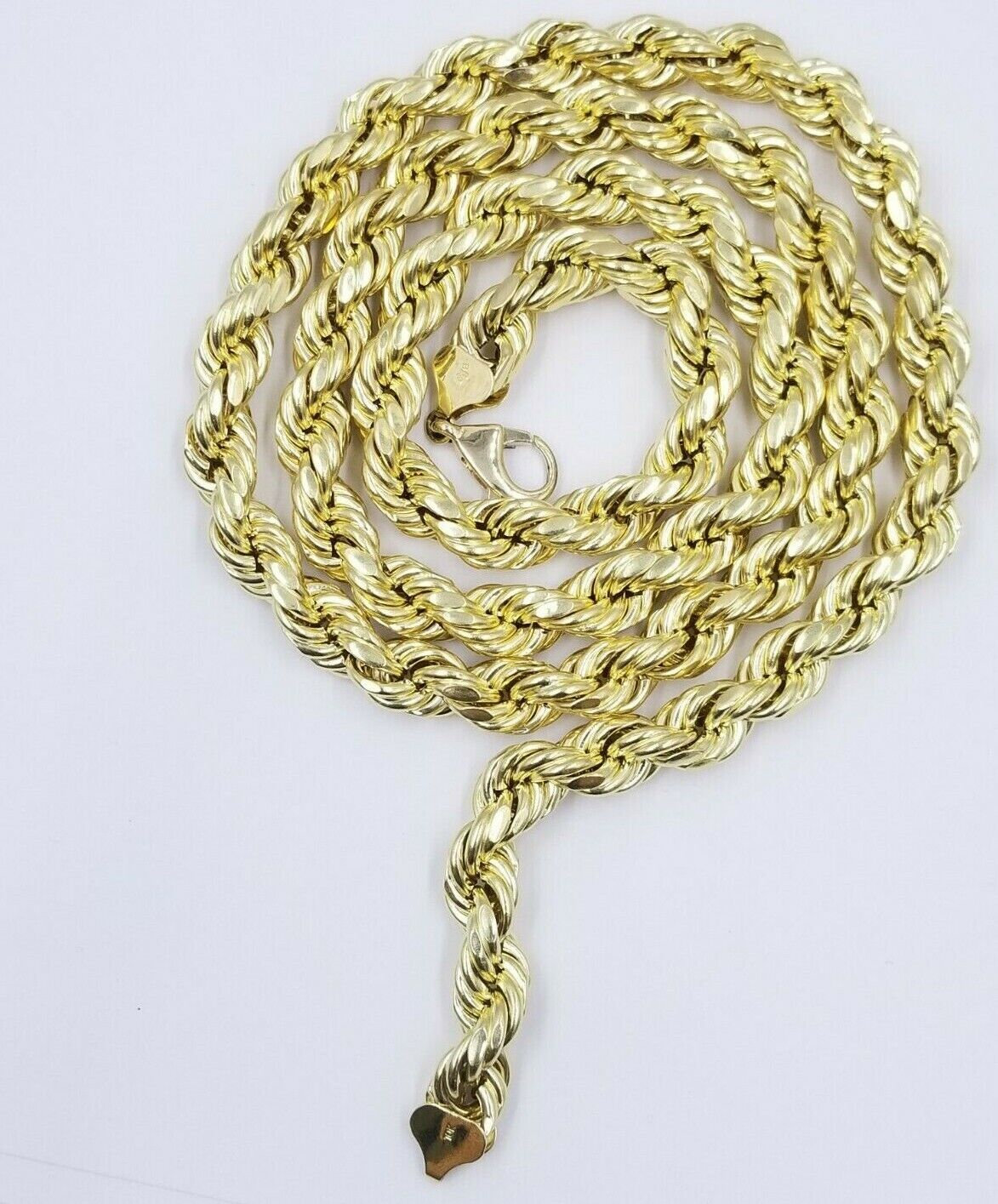 10k Yellow Gold Rope Chain Necklace 18" - 30" Men Women 4mm - 10mm Real Gold Hollow - Reva Jeweler
