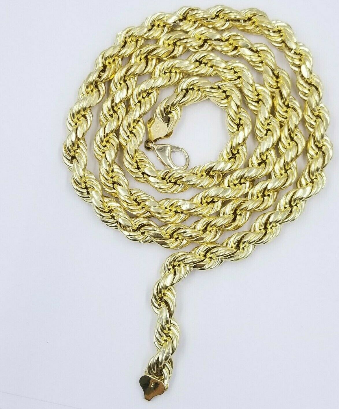 10k Yellow Gold Rope Chain Necklace 18" - 30" Men Women Inch 4mm - 10mm REAL 10 KT - Reva Jeweler