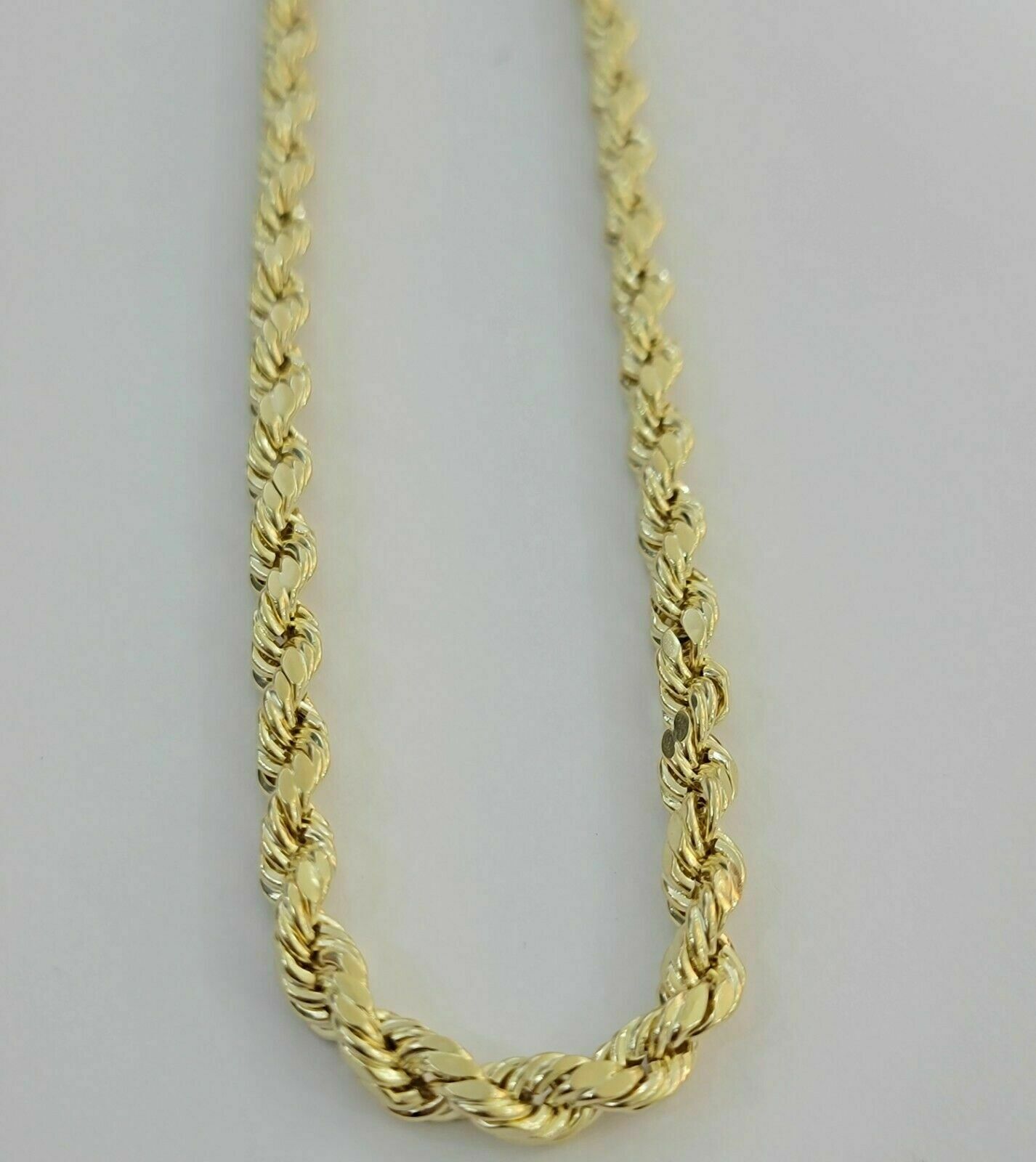 10k Yellow Gold Rope Chain Necklace 18" - 30" Men Women Inch 4mm - 10mm REAL 10 KT - Reva Jeweler