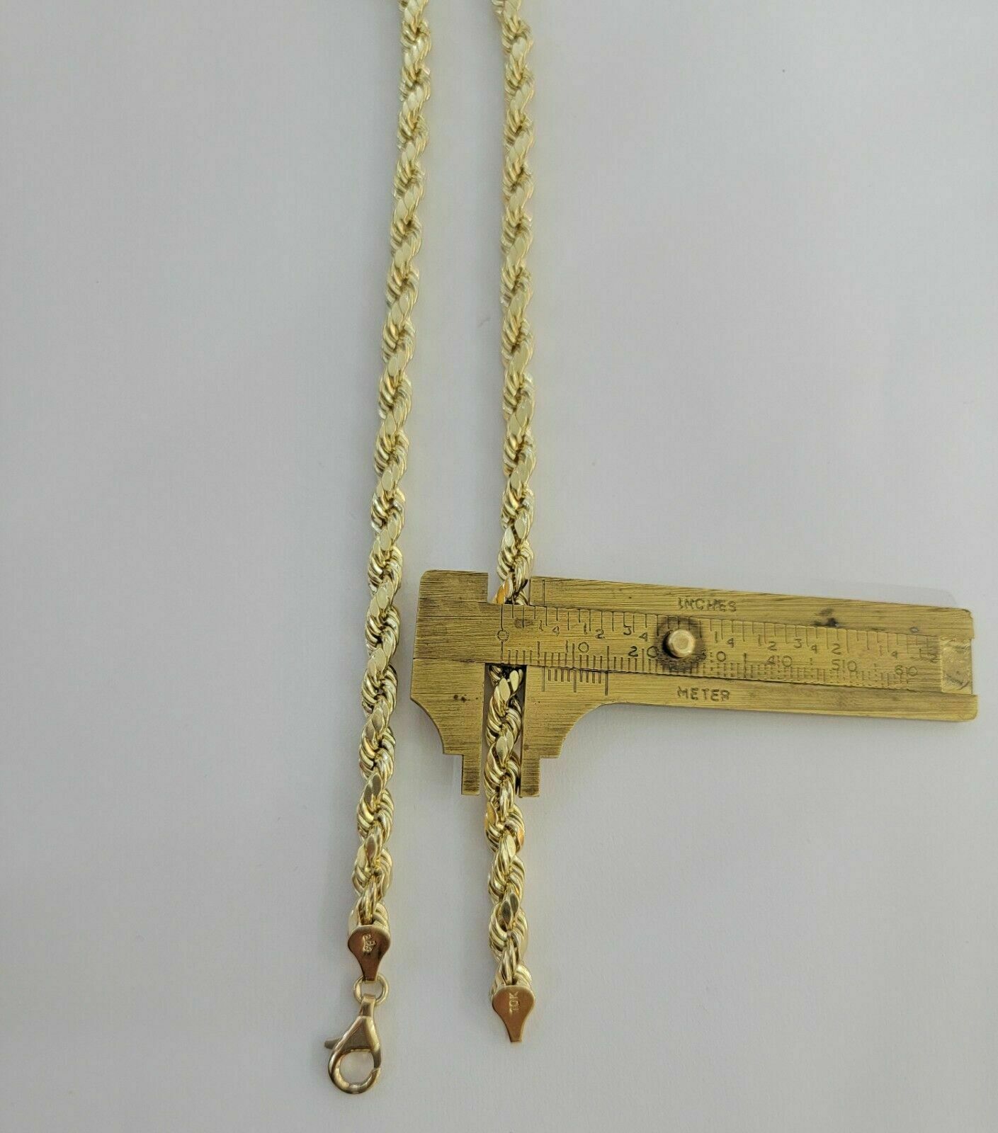 10k Yellow Gold Rope Chain Necklace 18" - 30" Men Women Inch 4mm - 10mm REAL 10 KT - Reva Jeweler