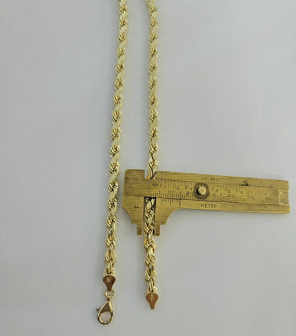 10k Yellow Gold Rope Chain Necklace 18" - 30" Men Women Inch 4mm - 10mm REAL 10 KT - Reva Jeweler