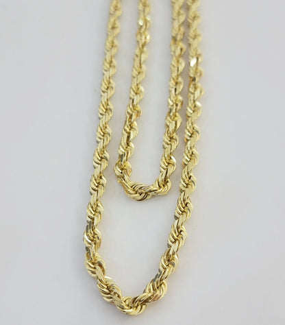 10k Yellow Gold Rope Chain Solid Necklace 6mm 24" Inch Real 10kt For Men Women - Reva Jeweler