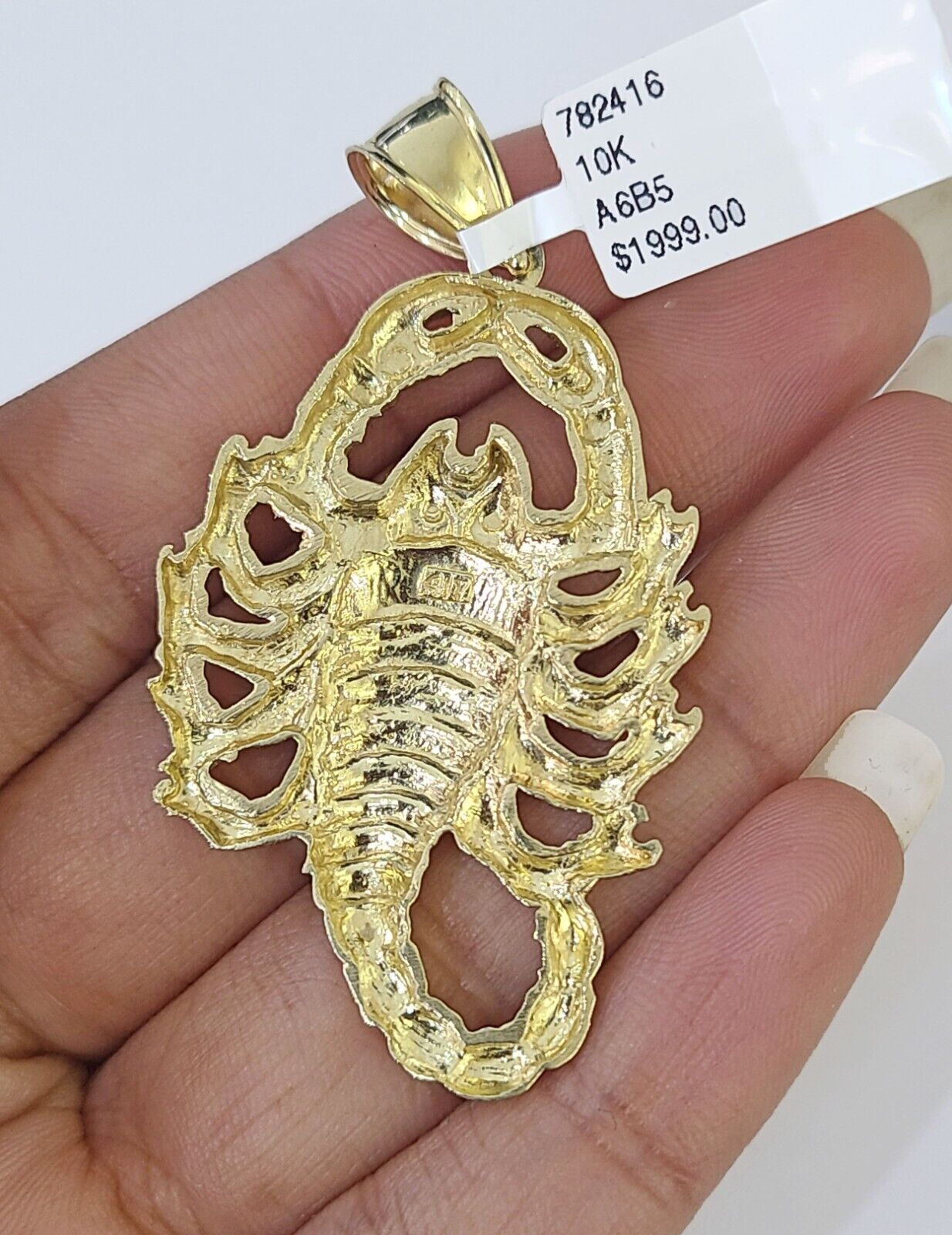 10K Yellow Gold Scorpion Charm Pendant Zodiac Sign Real 10k Real Genuine - Reva Jeweler