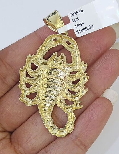 10K Yellow Gold Scorpion Charm Pendant Zodiac Sign Real 10k Real Genuine - Reva Jeweler