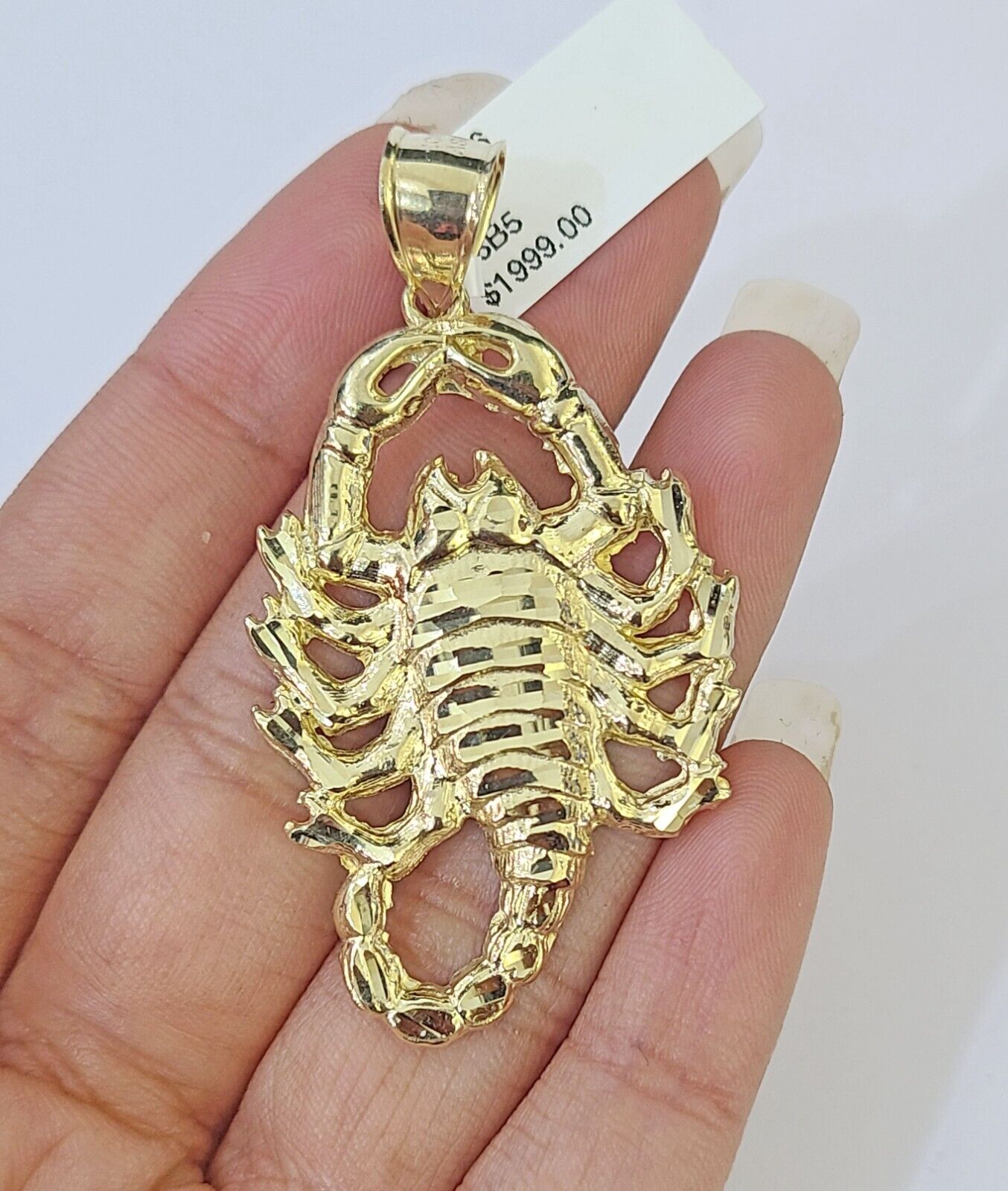 10K Yellow Gold Scorpion Charm Pendant Zodiac Sign Real 10k Real Genuine - Reva Jeweler
