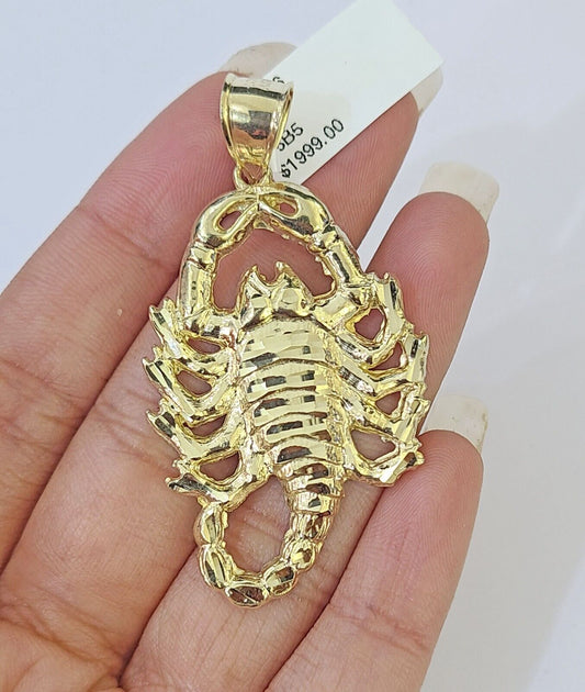 10K Yellow Gold Scorpion Charm Pendant Zodiac Sign Real 10k Real Genuine - Reva Jeweler