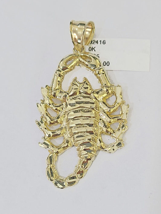 10K Yellow Gold Scorpion Charm Pendant Zodiac Sign Real 10k Real Genuine - Reva Jeweler