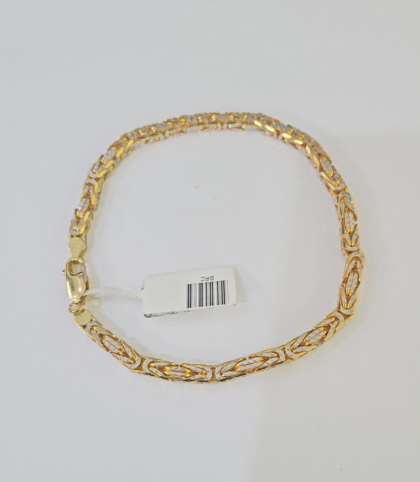 10K Yellow Gold Turkish Byzantine Link Bracelet Solid 4mm 9" inch Real Genuine - GoldenlinQ