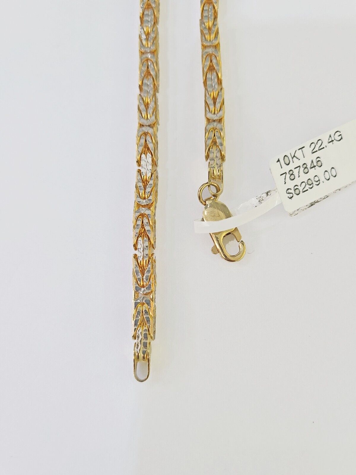 10K Yellow Gold Turkish Byzantine Link Bracelet Solid 4mm 9" inch Real Genuine - GoldenlinQ