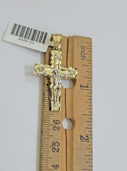 10kt Gold Milano Rope Chain Cross Charm Pendant Set 18 - 24 Inch 3mm Necklace REAL - Reva Jeweler