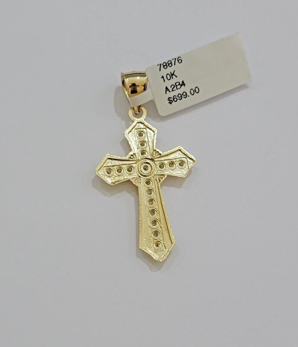 10kt Gold Milano Rope Chain Jesus Cross Charm Pendant Set 18 - 24'' Inch Necklace - Reva Jeweler