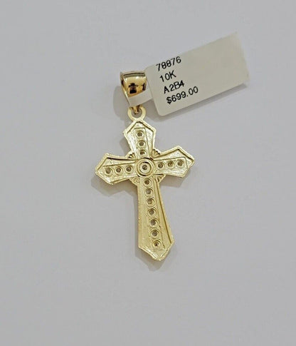 10kt Gold Milano Rope Chain Jesus Cross Charm Pendant Set 18 - 24'' Inch Necklace - Reva Jeweler