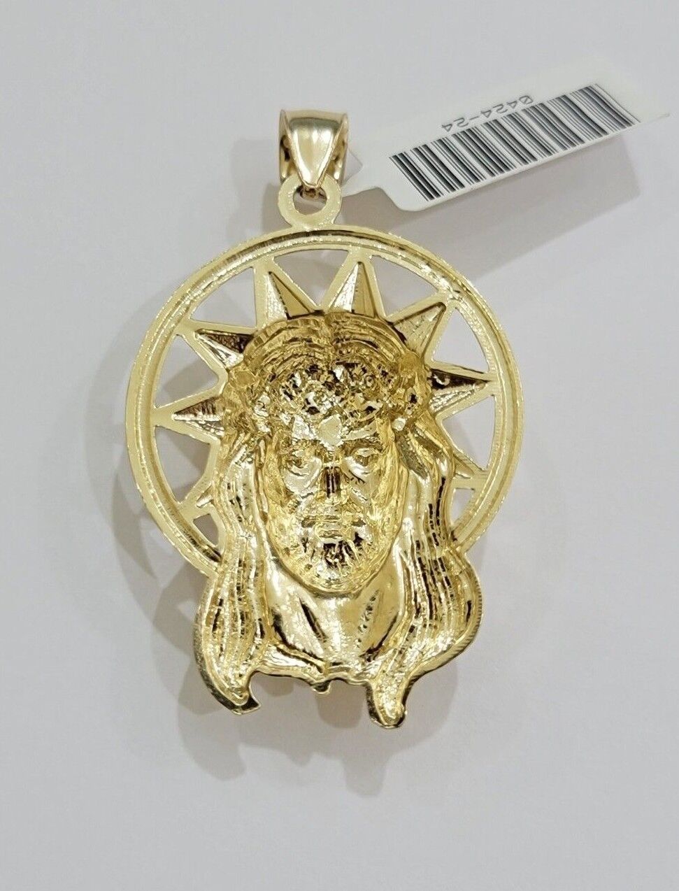 10kt Gold Rope Chain Jesus Head Charm Pendant Set 18 - 30'' Inch 5mm Necklace SALE - Reva Jeweler