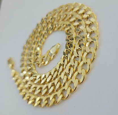 10kt Yellow Gold Chain 8mm Cuban Curb Link Necklace 26"Inch Strong Link REAL 10k - Reva Jeweler