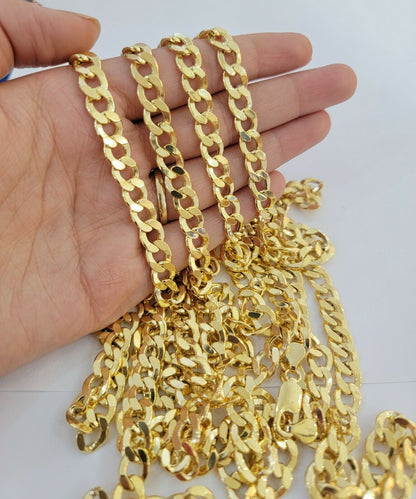 10kt Yellow Gold Chain 8mm Cuban Curb Link Necklace 26"Inch Strong Link REAL 10k - Reva Jeweler
