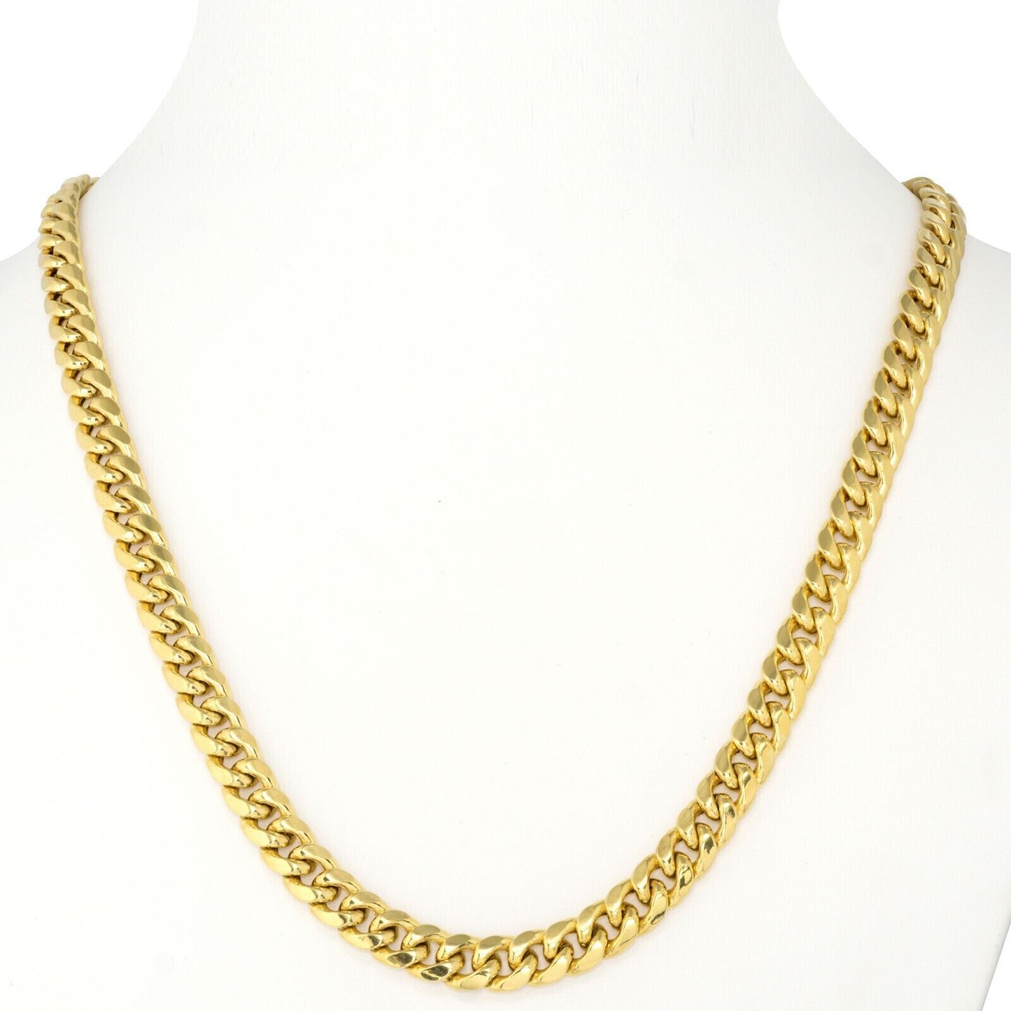 10kt Yellow Gold Miami Cuban Link Chain 10k Necklace 18 Inch 10mm Real Choker - Reva Jeweler