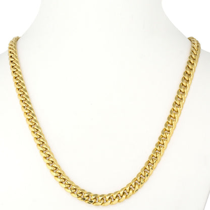 10kt Yellow Gold Miami Cuban Link Chain 10k Necklace 18 Inch 10mm Real Choker - Reva Jeweler