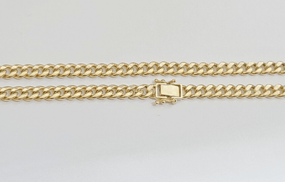 10kt Yellow Gold Miami Cuban Link Chain 10k Necklace 22 Inches 4mm Box Lock Real - GoldenlinQ
