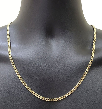 10kt Yellow Gold Miami Cuban Link Chain 10k Necklace 28 Inches 4mm Box Lock Real - Reva Jeweler