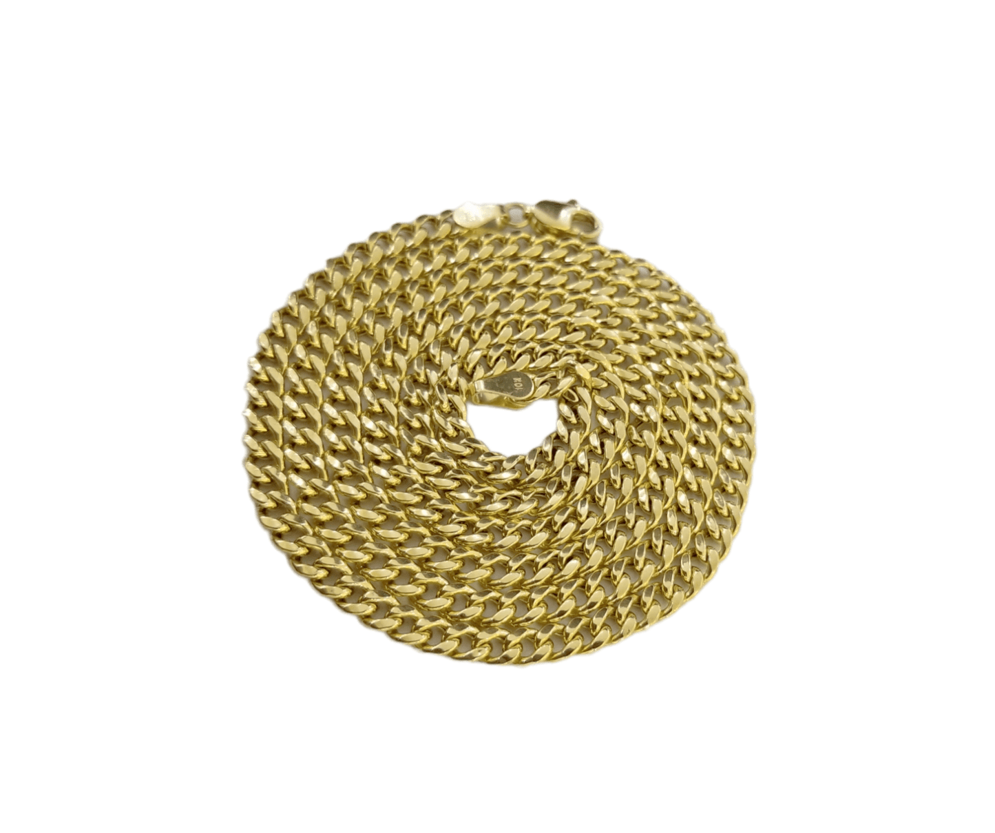 10kYellow Gold Lion Head Pendent 3mm 20" 22" 24" 26" 28" Inch Miami Cuban Chain - Reva Jeweler
