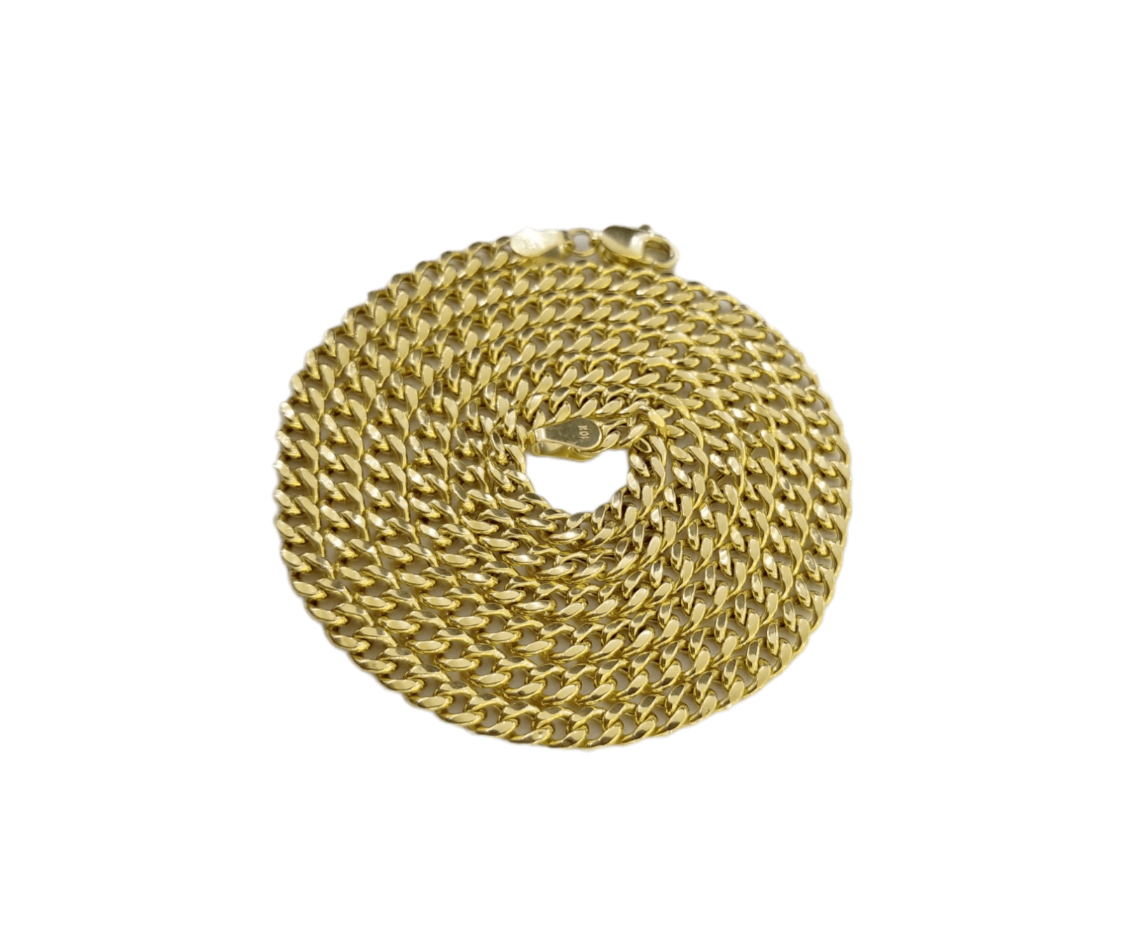 10kYellow Gold Lion Head Pendent 3mm 20" 22" 24" 26" 28" Inch Miami Cuban Chain - Reva Jeweler