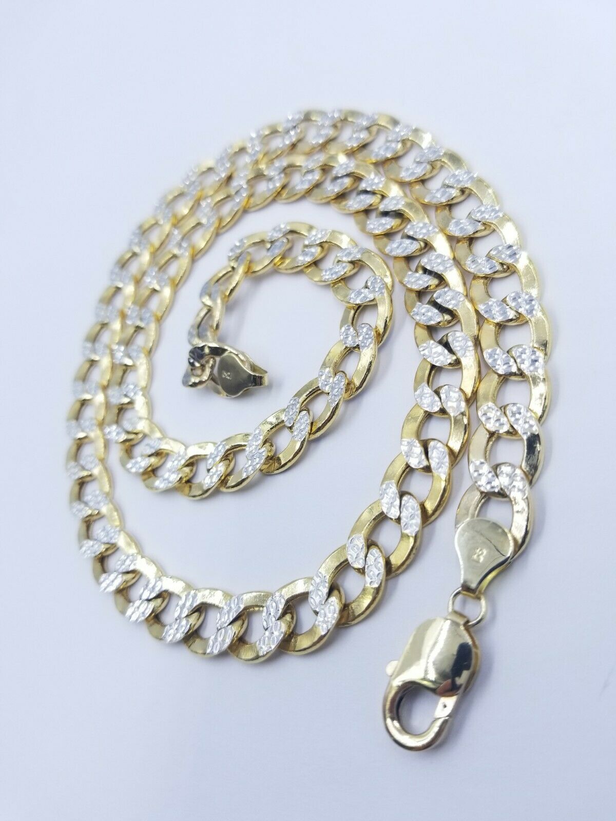10MM Real Gold Men Necklace Cuban Link 20" - 28" Diamond Cut 10k Yellow Gold Chain - Reva Jeweler