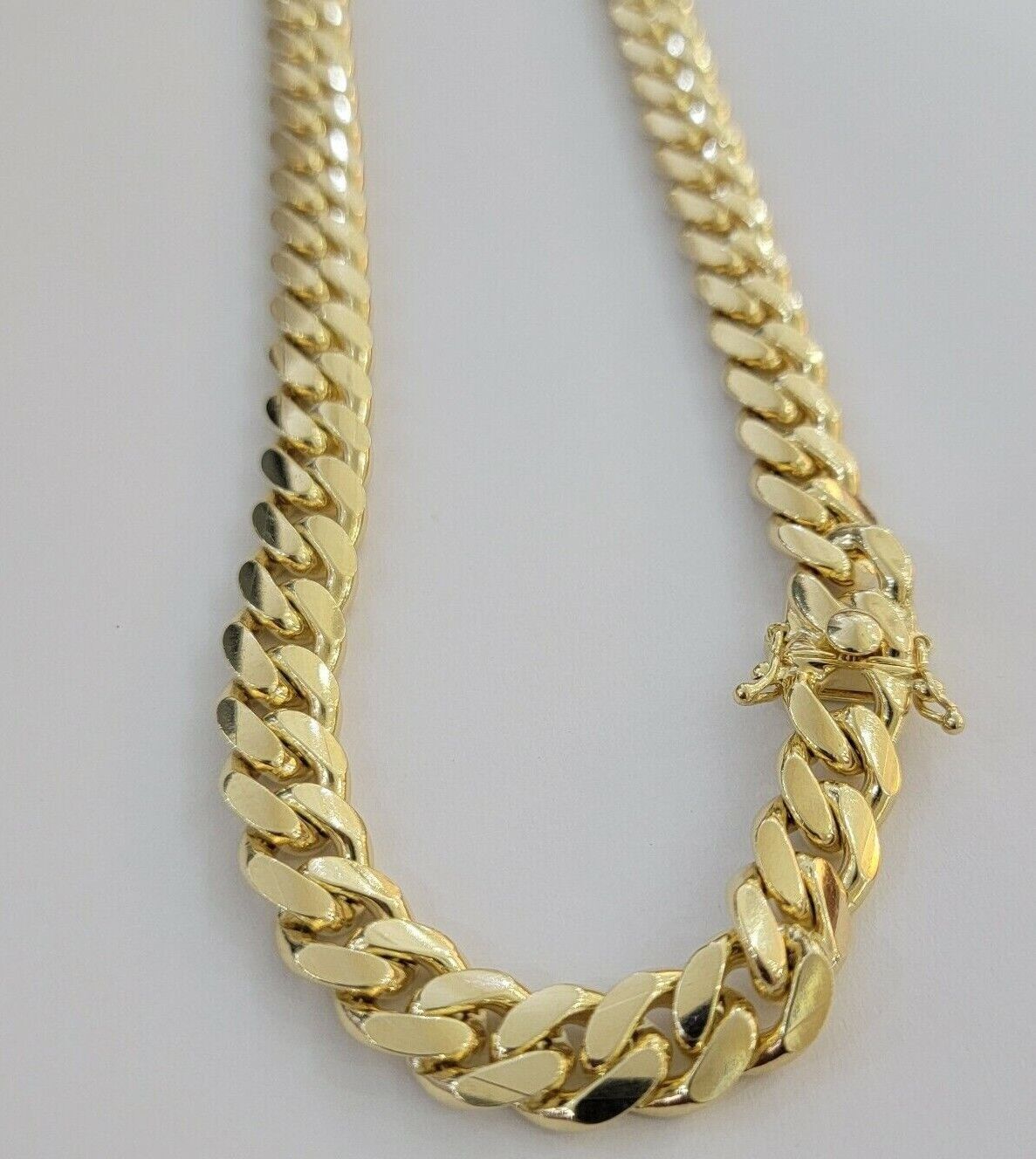 11mm Miami Cuban Link Chain Necklace 10k Yellow Gold 24" 26 Inch Mens SOLID 10kt - Reva Jeweler