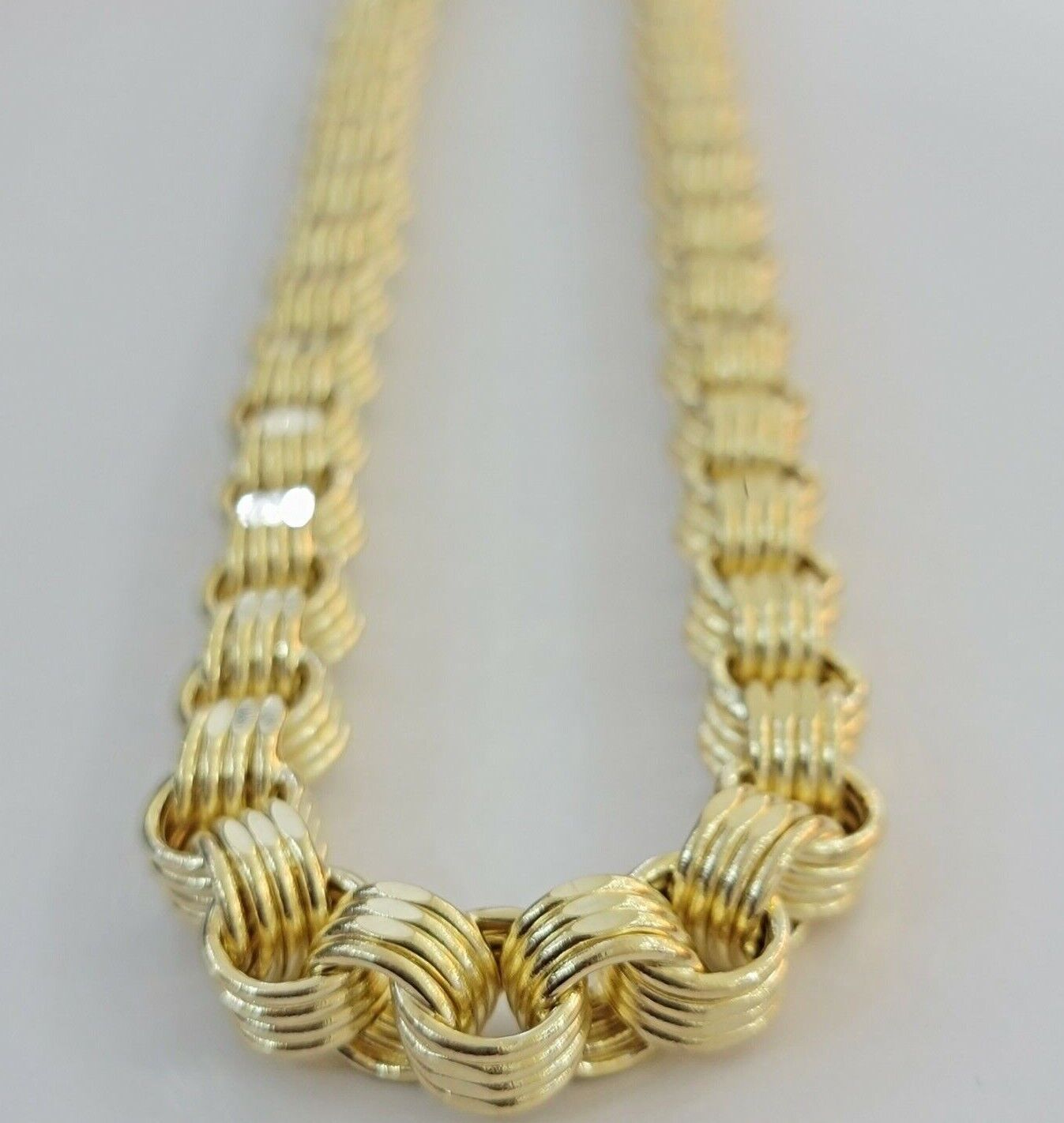 12.5mm Byzantine Box chain Necklace 26 Inch Real 10k Yellow Gold Men's , Thick - Reva Jeweler