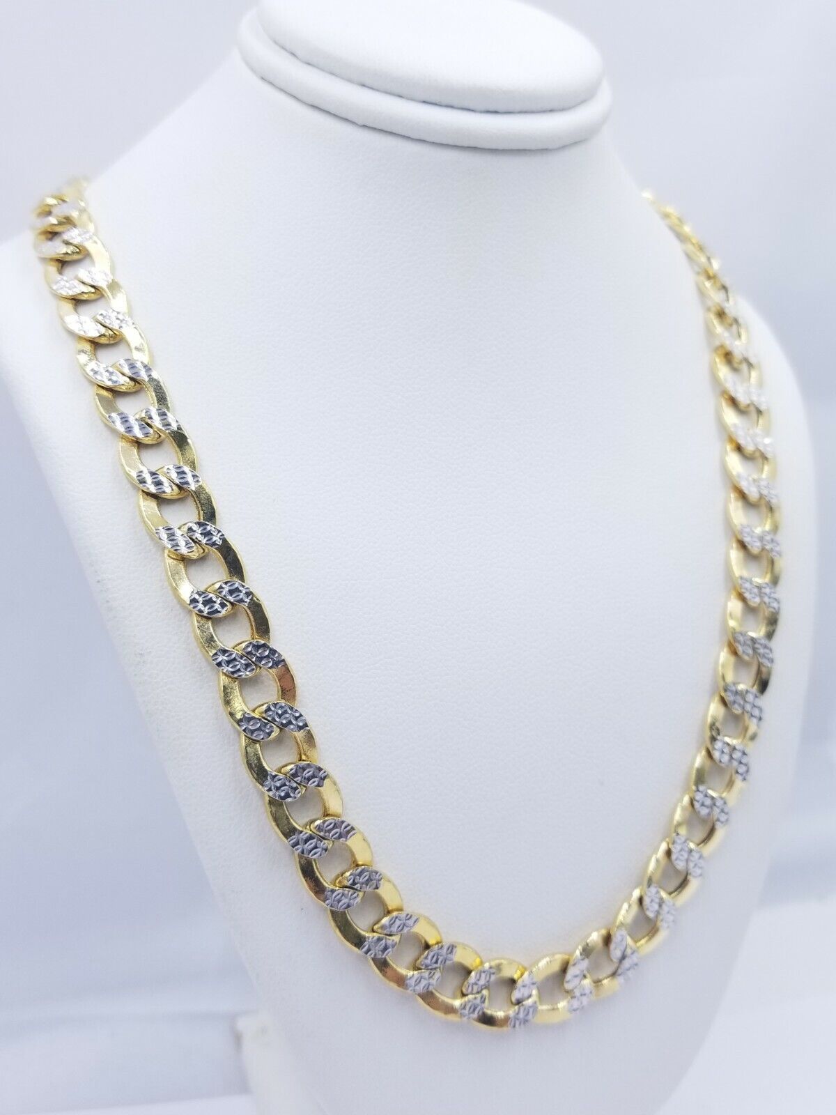 12MM Real Gold Mens Necklace Cuban Link 20 - 30" Diamond Cut 10k Yellow Gold Chain - Reva Jeweler