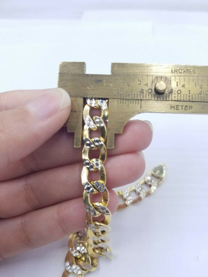 12MM Real Gold Mens Necklace Cuban Link 26" Diamond Cut 10k Yellow Gold Chain - Reva Jeweler