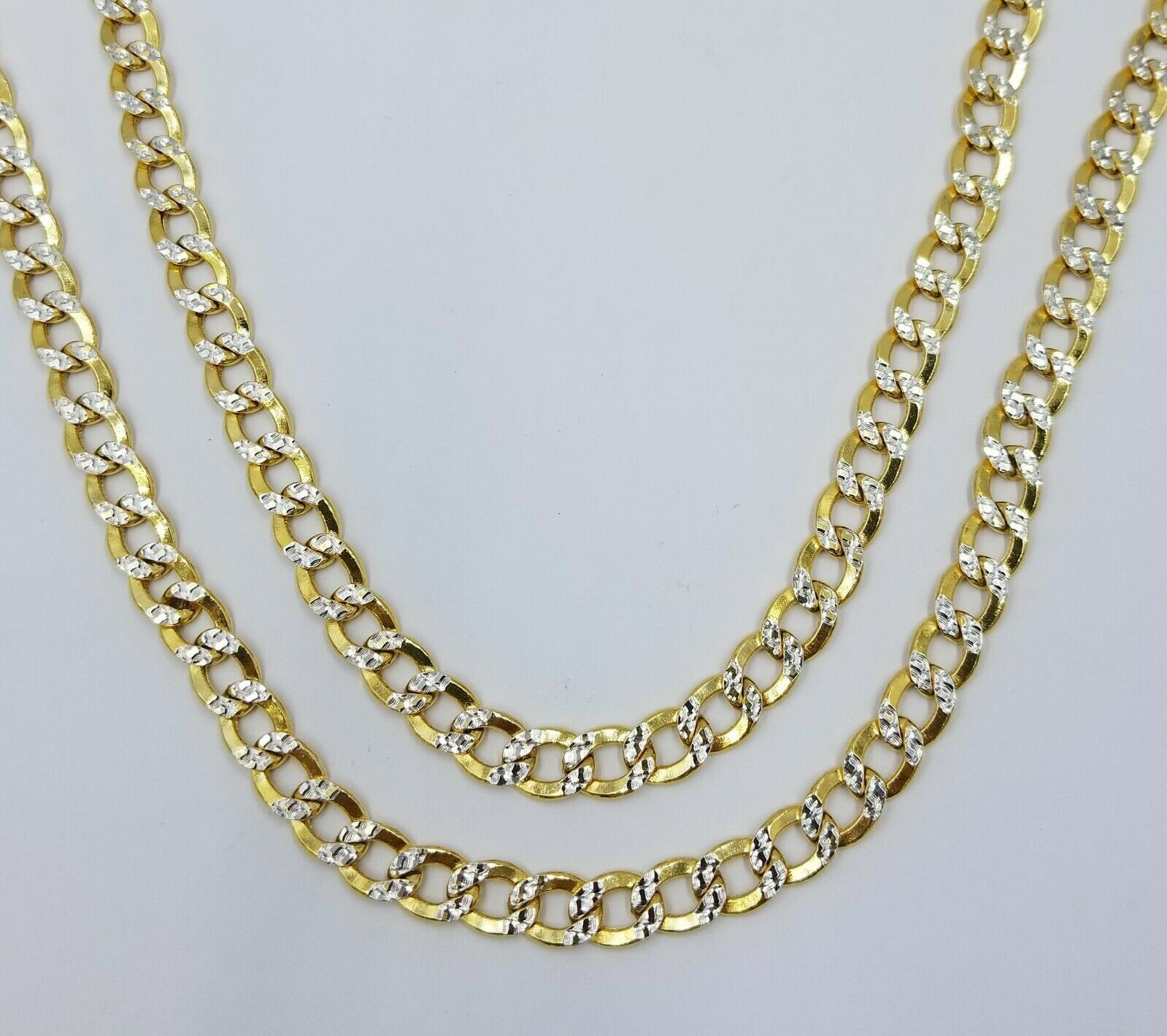 12MM Real Gold Mens Necklace Cuban Link 30" Diamond Cut 10k Yellow Gold Chain - Reva Jeweler