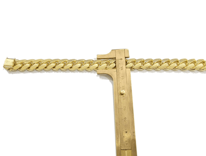 13mm 14k Gold Bracelet Mens 9 Inch Solid 14kt Yellow Gold Miami Cuban Link REAL - Reva Jeweler
