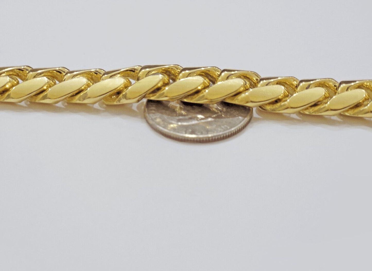 13mm Solid 14k Yellow Gold bracelet Miami Cuban Link 8 Inch Mens REAL 14kt HEAVY - Reva Jeweler