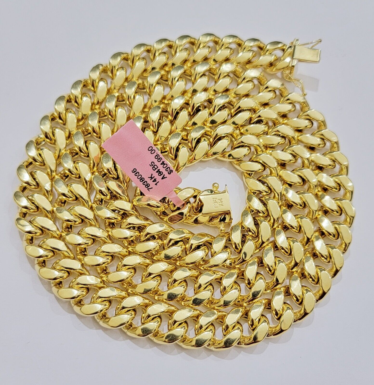 14k 11mm Mens Necklace Chain Miami Cuban Link 26" Inch REAL 14KT Real Gold Sale - Reva Jeweler