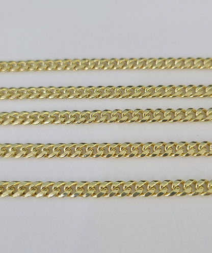 14k 5mm Miami Cuban Link Chain Yellow Gold Necklace 20"-30" Inches Real