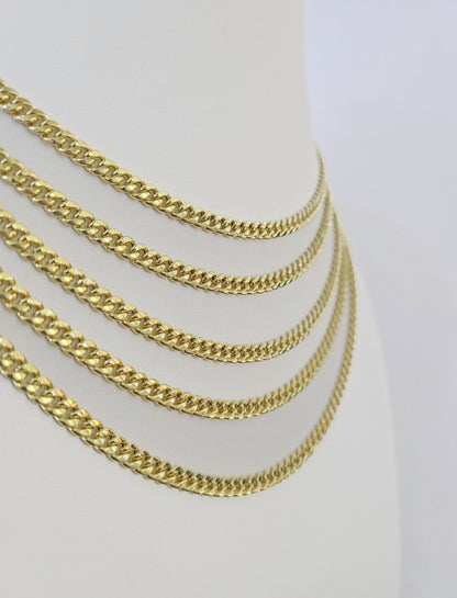 14k 5mm Miami Cuban Link Chain Yellow Gold Necklace 20"-30" Inches Real