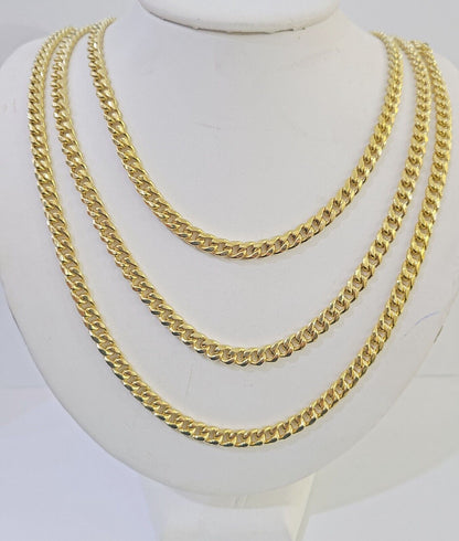 14k 6mm Miami Cuban Link Chain Yellow Gold Necklace 18"-26" Inches Real