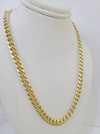 14k 6mm Miami Cuban Link Chain Yellow Gold Necklace 18"-26" Inches Real