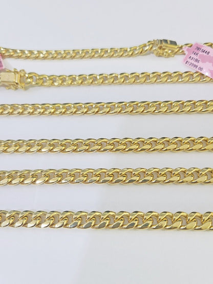 14k 6mm Miami Cuban Link Chain Yellow Gold Necklace 18"-26" Inches Real